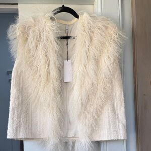 Helmut Lang -Shearling best - vest size XS/S in cream- NWT